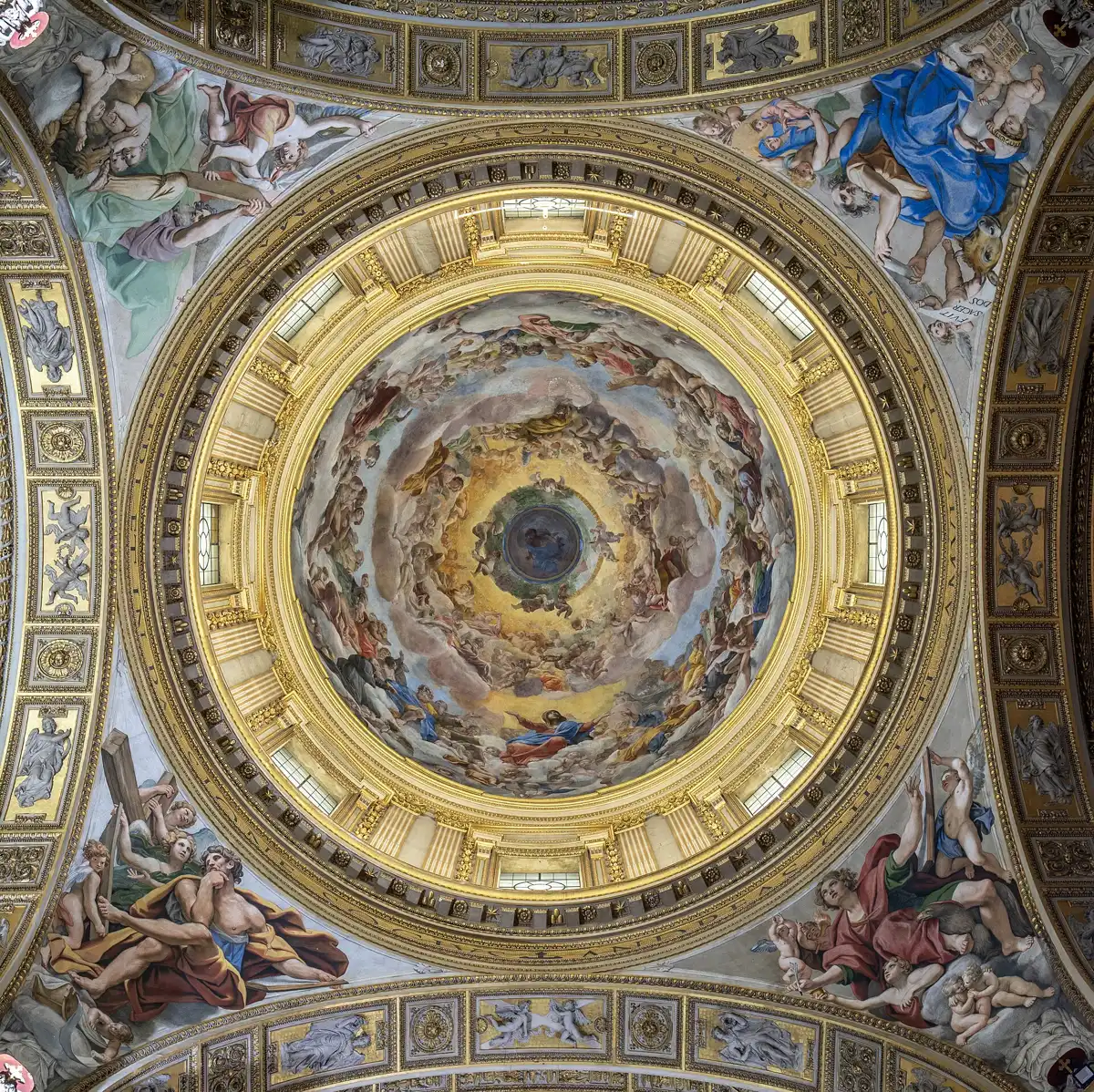 The frescoed dome of Sant'Andrea della Valle, the church of Tosca's first act, sant'andrea della valle